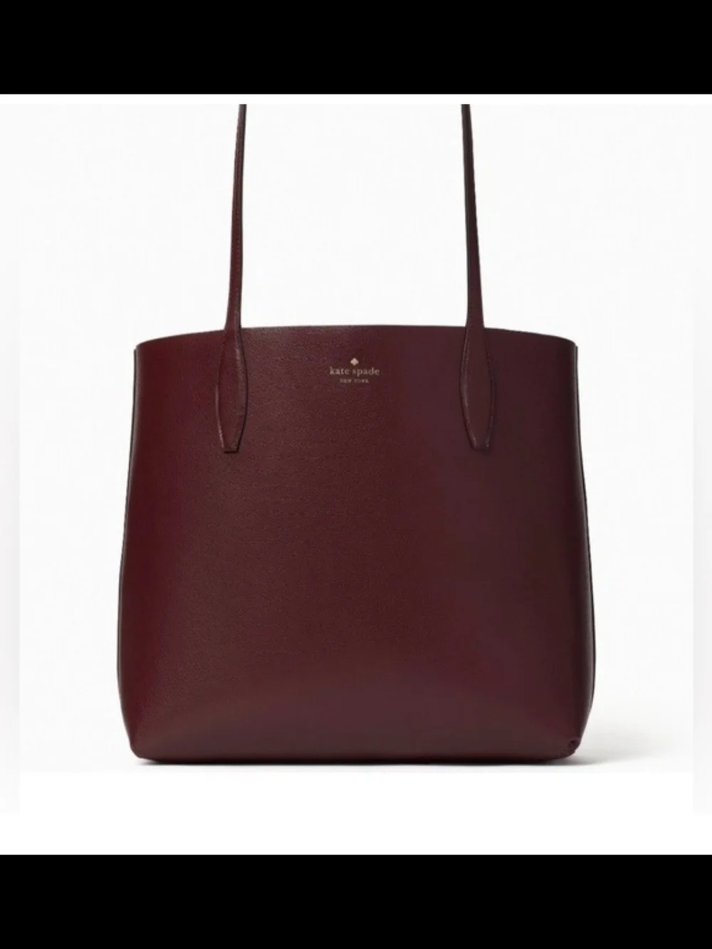 kate spade Pink Champagne Print Reversible Tote Bag with Burgundy Pouch